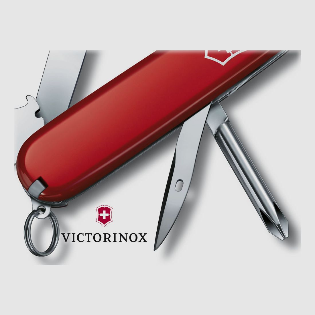 Multitools Victorinox Schweizer Taschemesser Tinker klein LĂ¤nge 8,4 cm rot 12 Funktionen (P18)