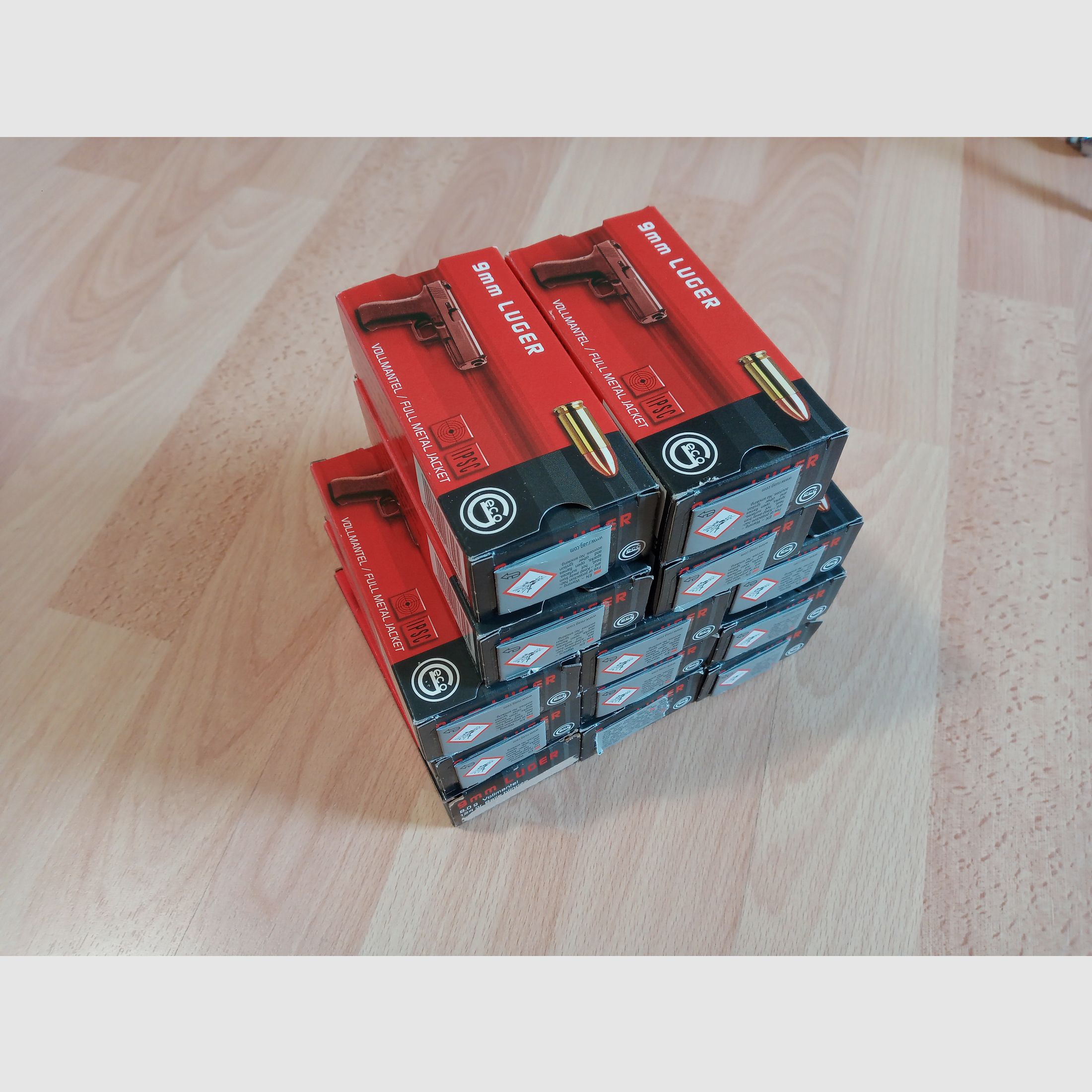 Geco 9mm Luger FMJ Munition 124gr (8,0g) 13 Packungen