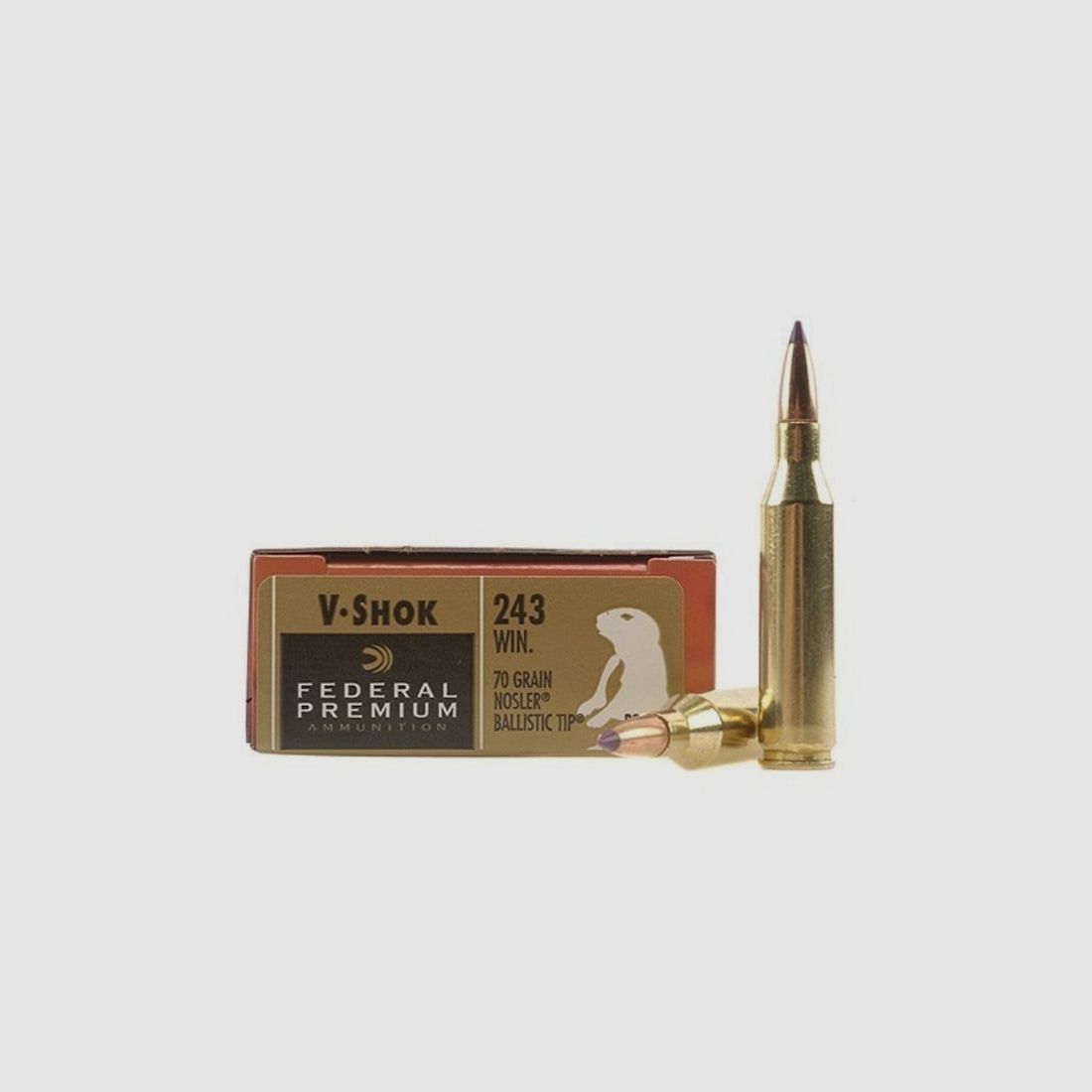 Federal Premium Varmint & Predator Nosler Ballistic Tip .243 Win. 70GR 20 cartucce