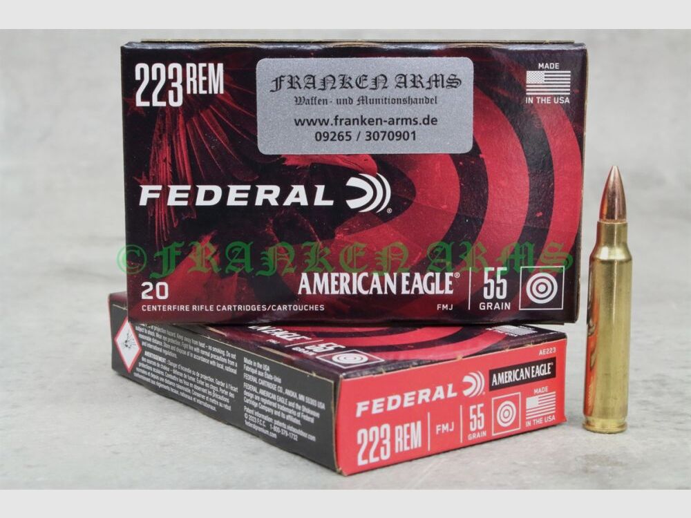 Federal American Eagle .223 Rem. FMJ BT 55gr. 3,6g 20 Stück Staffelpreise