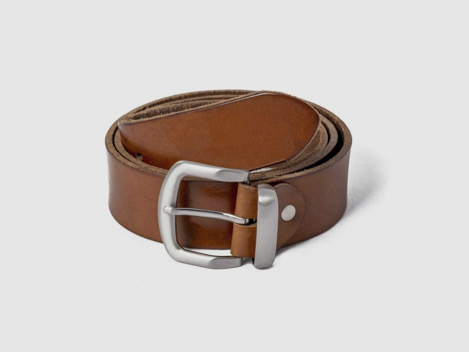 Ceinture en cuir pour homme sur mesure marron tannage naturel, image 1 sur 7