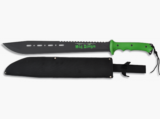 Machete 63,5cm Klinge 45,5cm MAD ZOMBI grün mit Nylonscheide