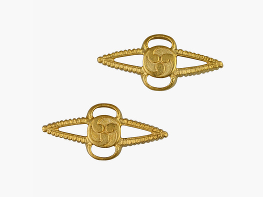 Ręcznie wykonane Menuki z Japonii Mitsudomoe pozłacane