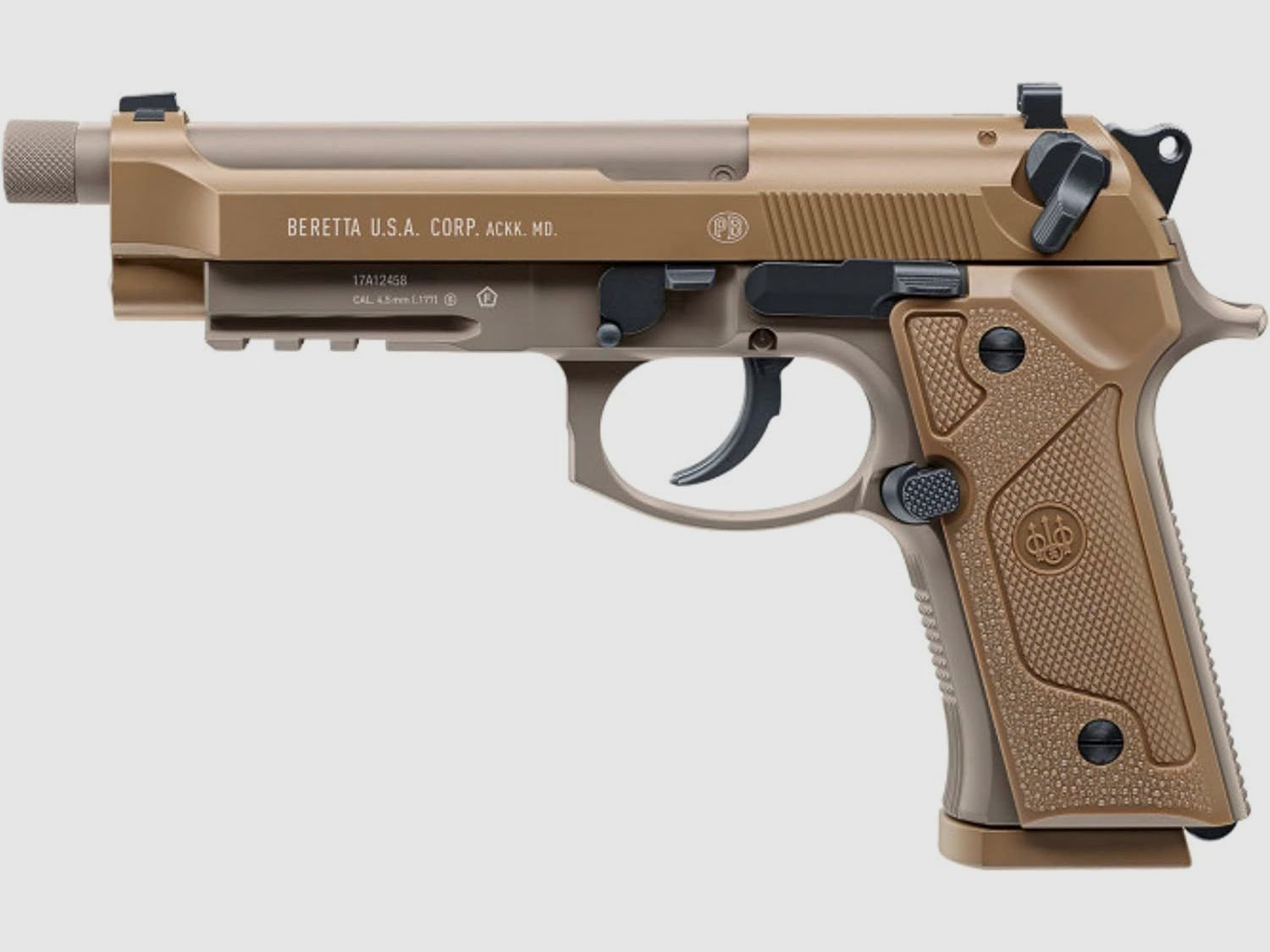 CO2-Pistole Beretta M9 A3 FDE Vollmetall 4,5 BBs - Blowback, Bild 4 von 32