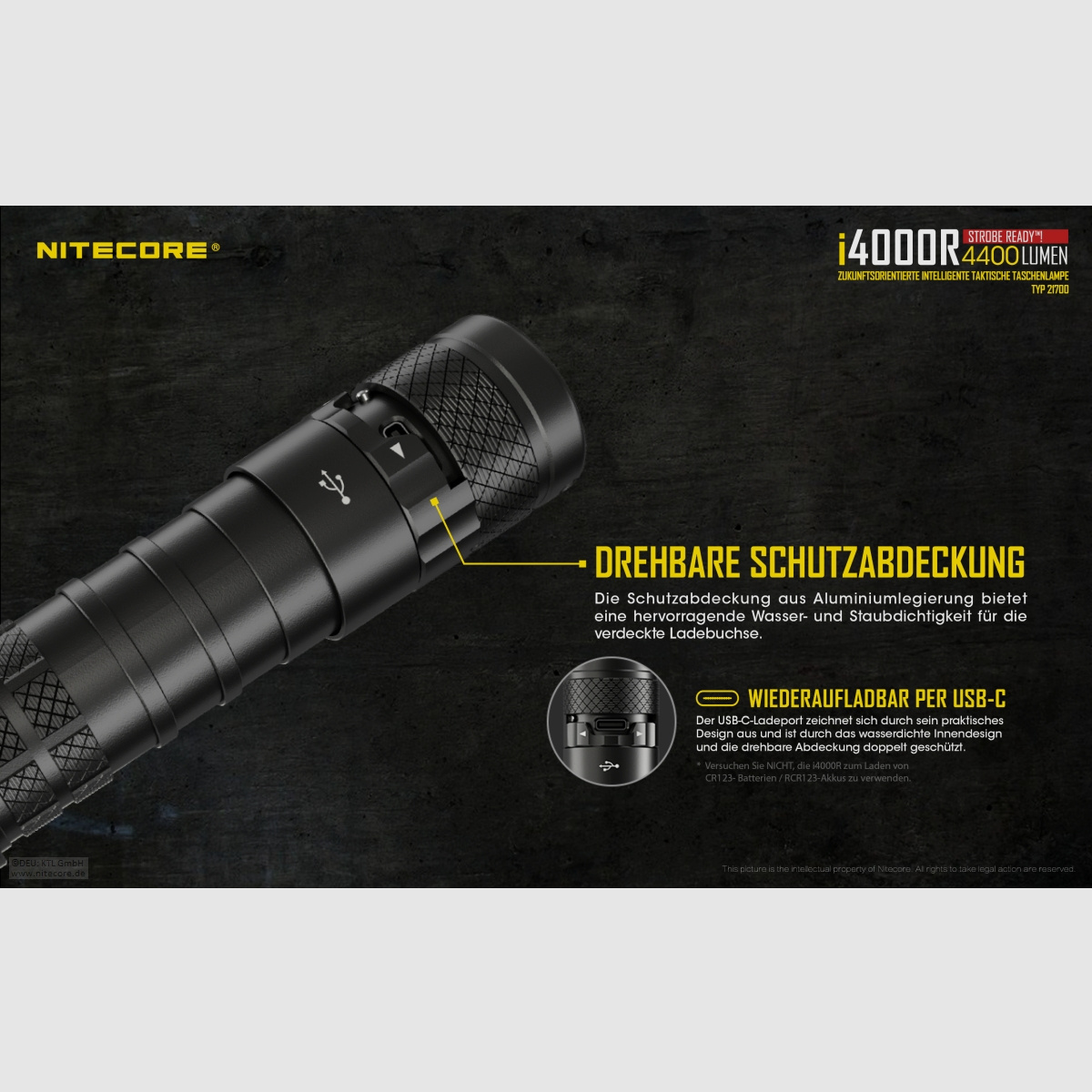 Nitecore I4000R flashlight i4000R 4400 lumens