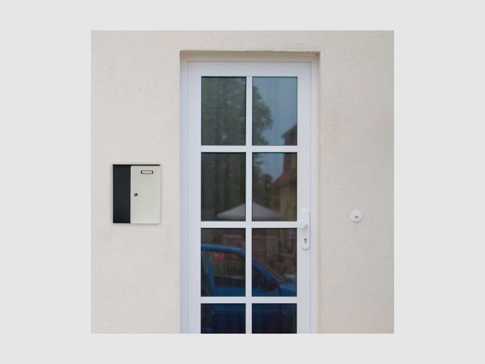 Rottner Briefkasten Splashy anthrazit weiß