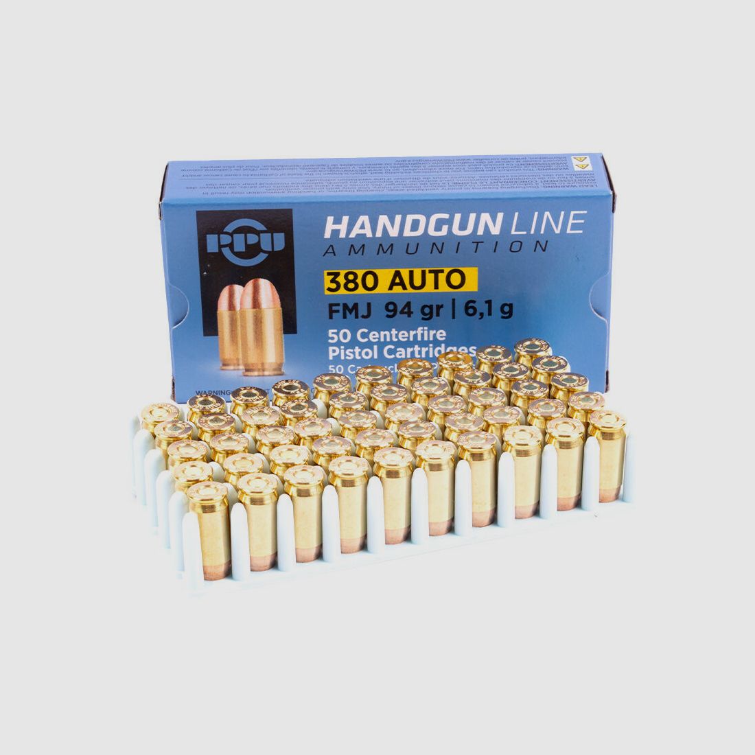 PPU PRVI PARTIZAN 9mm kurz, FMJ 6,1g im Kal. .380Auto - 50 Stück