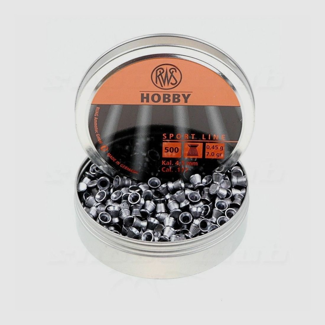 RWS Hobby Tête Plate 0,45g 500 pcs 4,5mm Diabolo