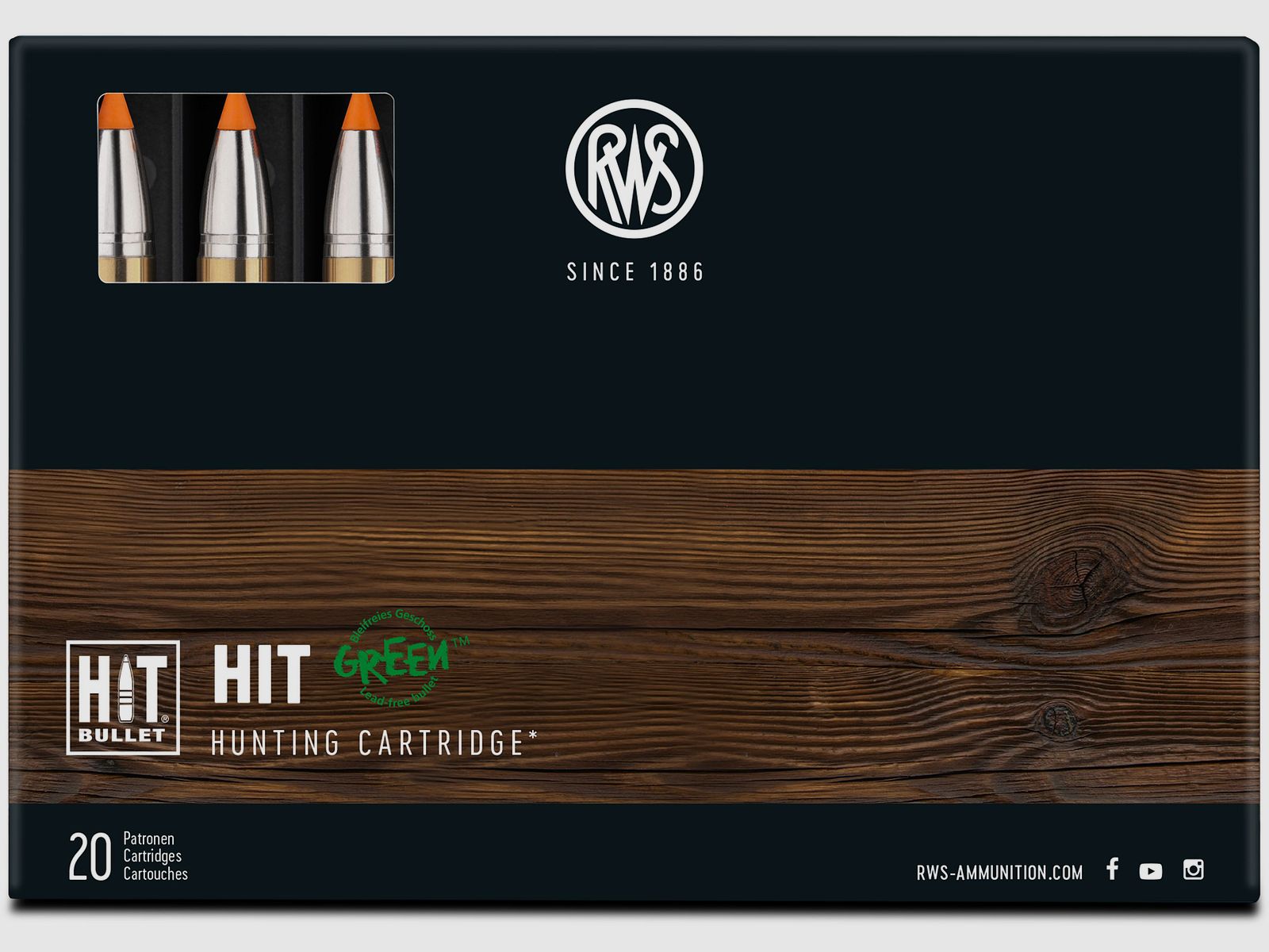 RWS 9,3x74R HIT 16,2g Bleifreie Büchsenpatronen