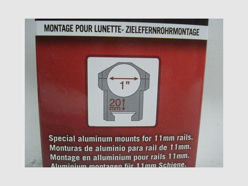 Montage TS-250=25,4mmRinge - BH:20mm,Prismenschiene