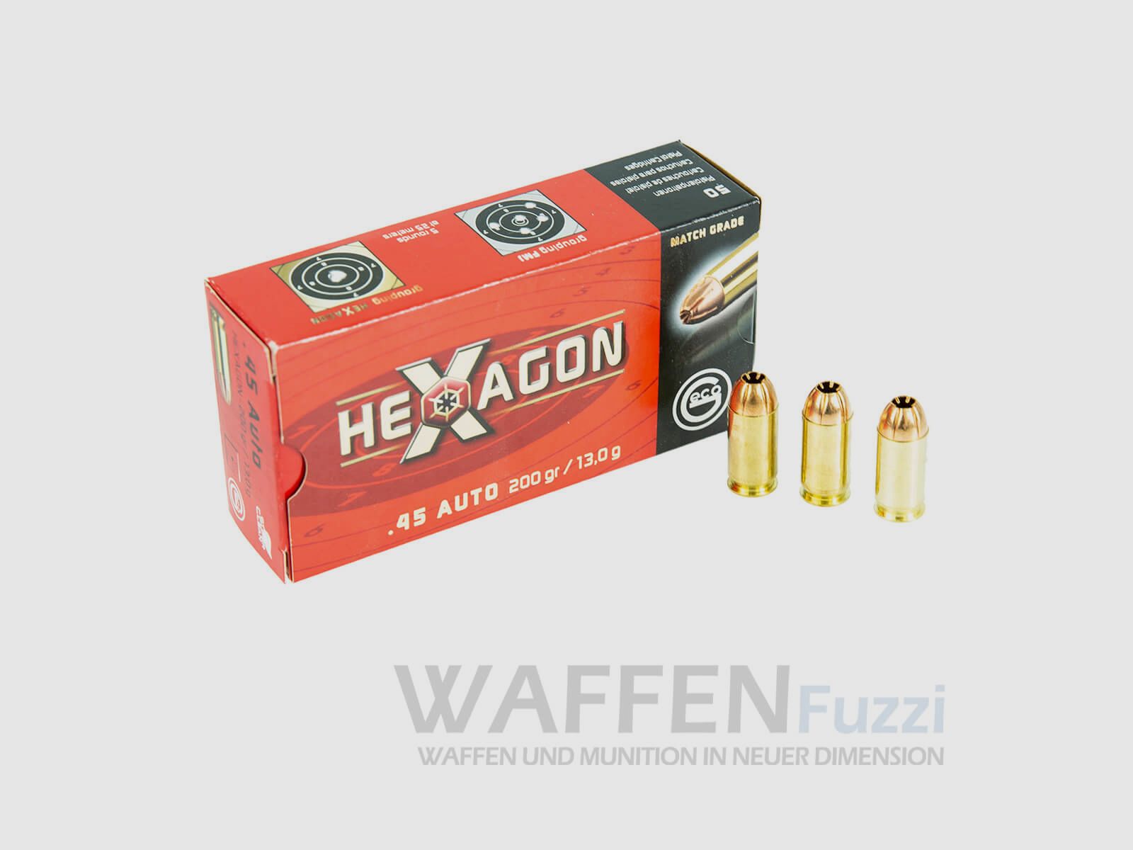 Geco .45 Auto Hexagon 200grs 50 disparos