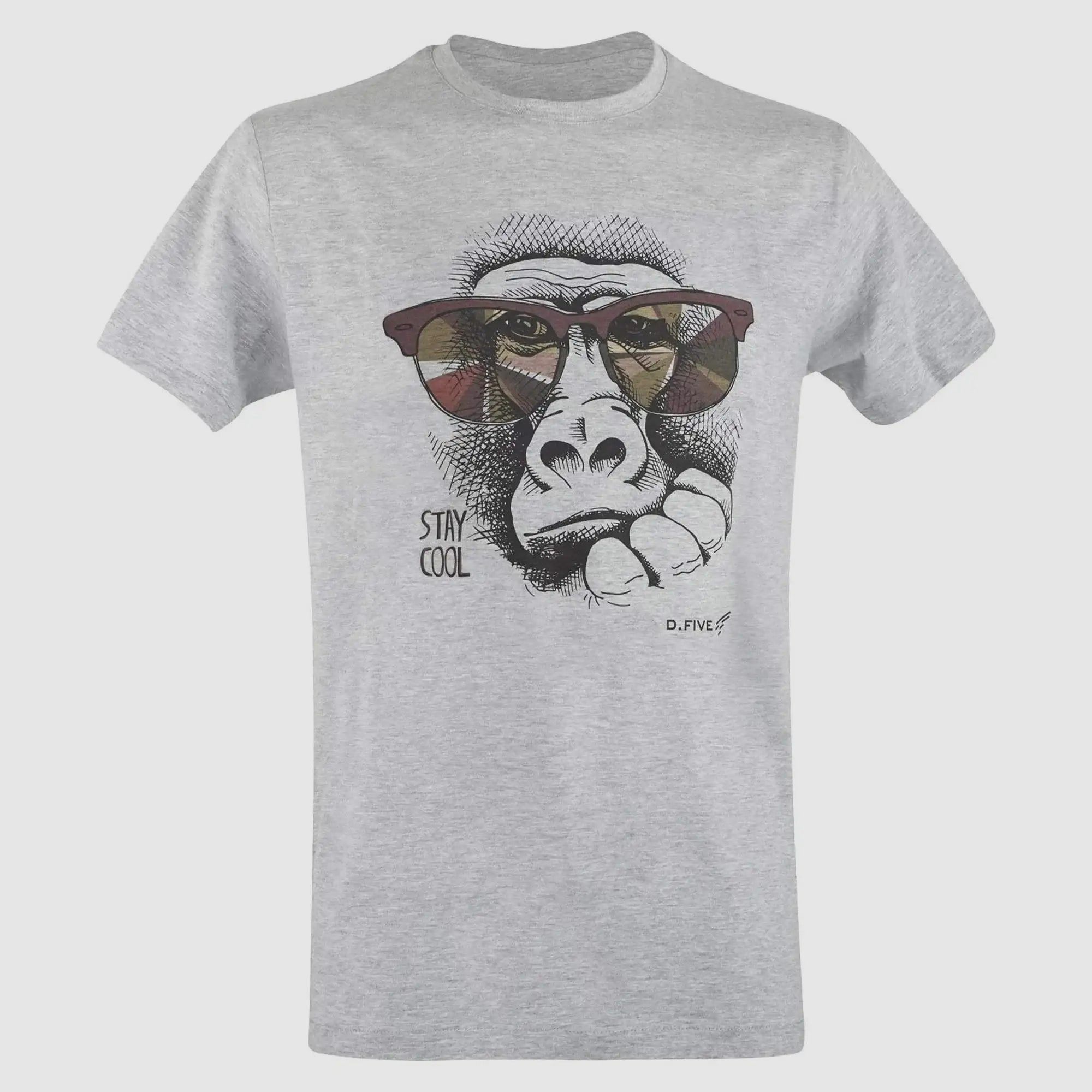 Defcon 5 Defcon 5 T-Shirt Małpa w Okularach - Szary / S Mężczyźni