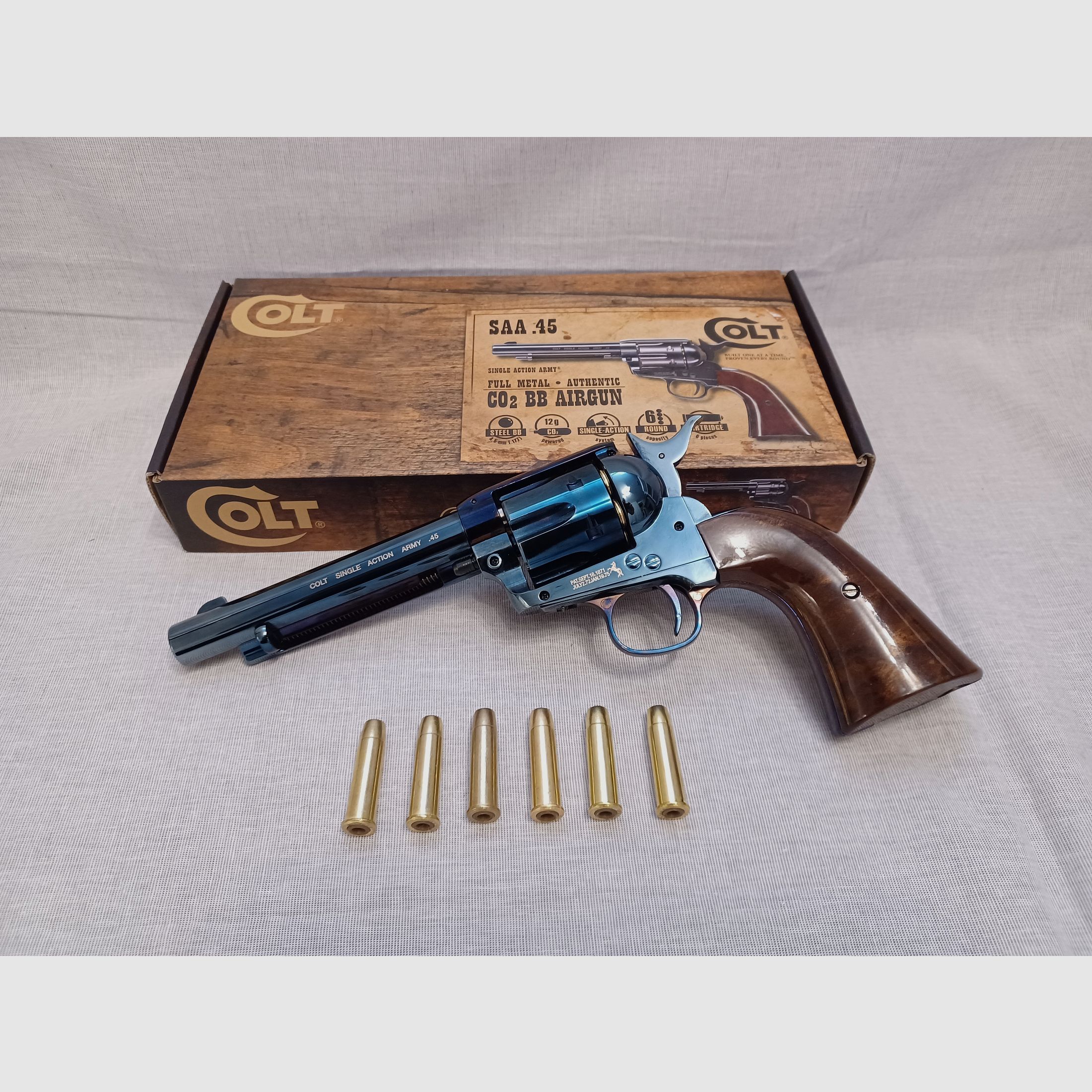 Colt SAA - blue / 4,5 mm BB / CO2 / Revolver / OVP (130)