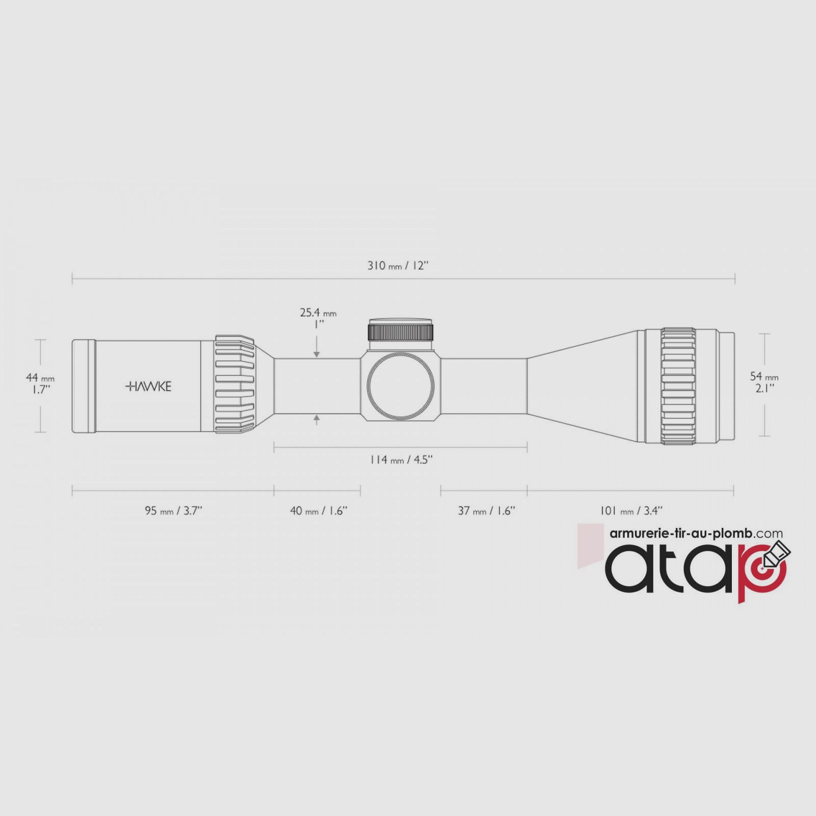 Zielfernrohr Hawke airmax 3-9x40AO, Bild 4 von 4