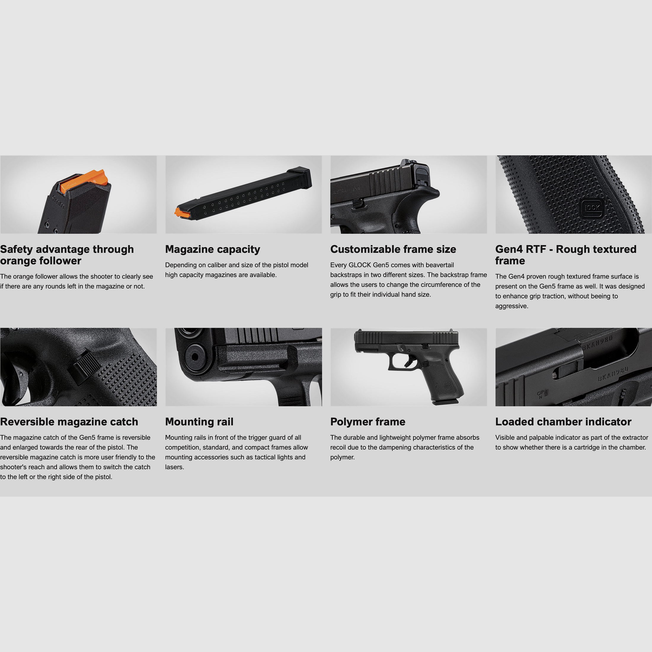 Pistola Glock G19 Gen5 9mm Luger