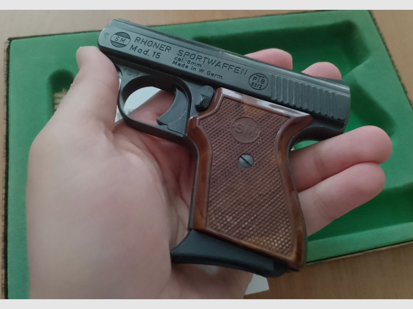 Old Rhön SM 15 caliber 8 mm bang in PTB 83/2 with packaging!