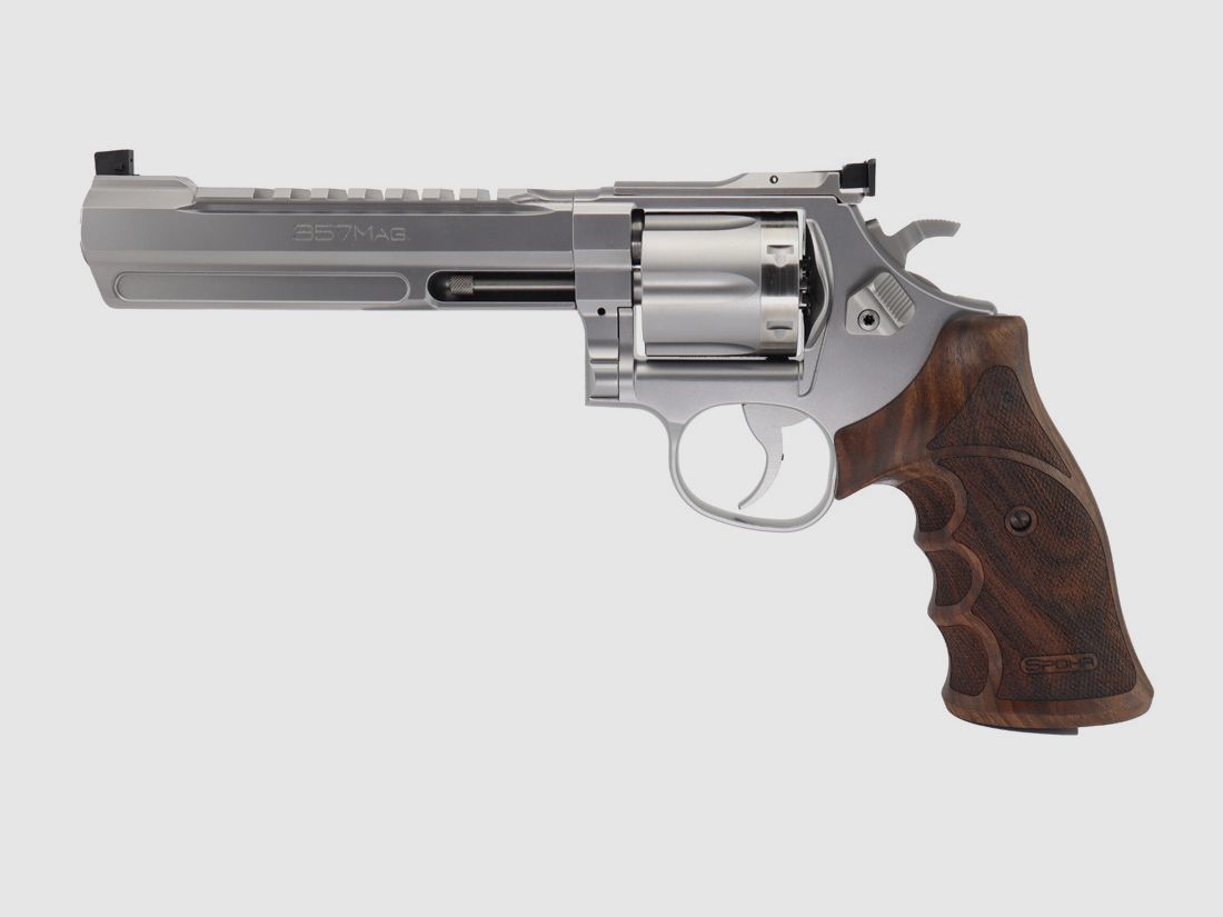 Spohr 286 Competition Stainless 6" Revolver avec barillet interchangeable fabriqué en Allemagne 6 pouces revolver de sport