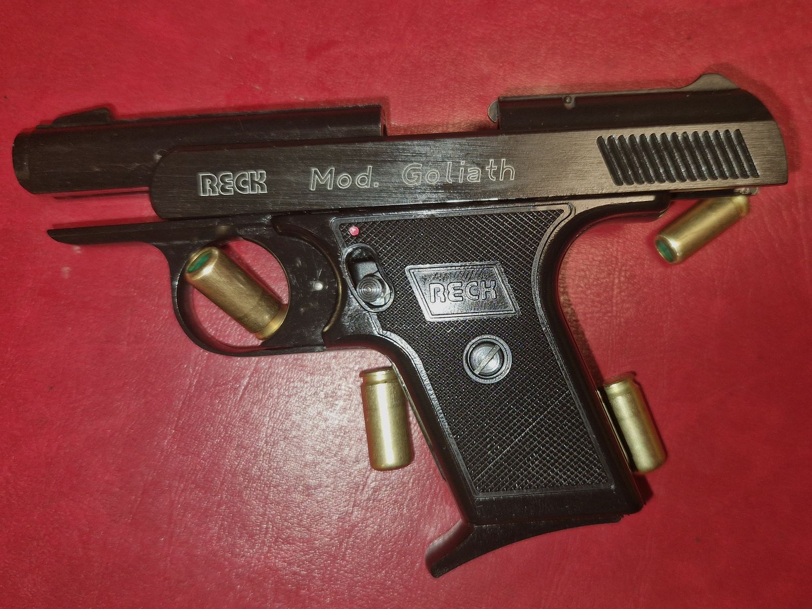 RECK MOD. GOLIATH/ senza accessori / cal. 9mm P.A.K. / PTB 763 / PISTOLA A GAS SCHRECKSCHUSS SILVESTER DIFESA PERSONALE COLLEZIONE / ------>! LEGGI LA DESCRIZIONE ! <------