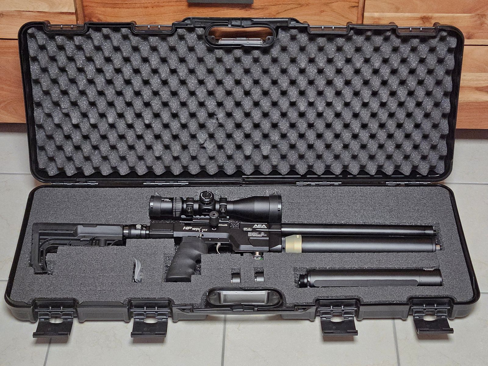 Luftgewehr AEA HPMAX Mk2 inkl. Koffer, ZF, SD und weiterem Zubehör