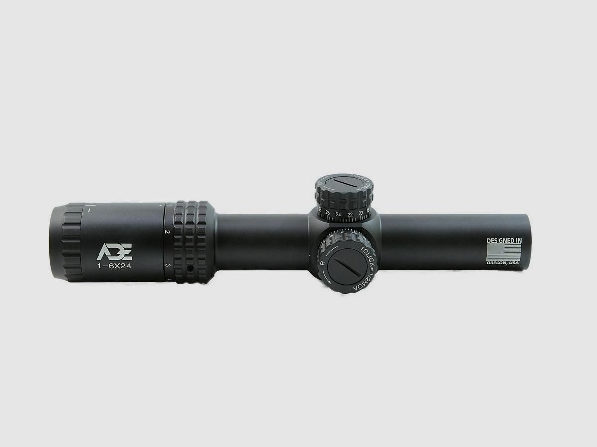 ADE 1-6x24 SFP Luneta z Podświetlaną Siatką Mil Dash i Pierścieniami Montażowymi 30 mm, zdjęcie 6 z 12