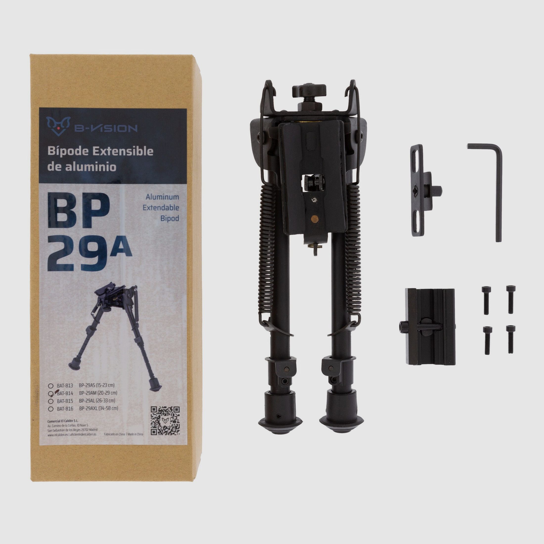 Bipod B-Vision ausziehbar BP-29AM 20-29 cm, Bild 4 von 4