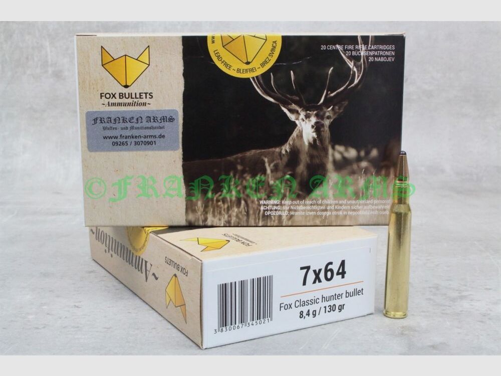 FOX Bullets Classic Hunter 7x64 130gr. 8,4g 20 Stück Staffelpreise