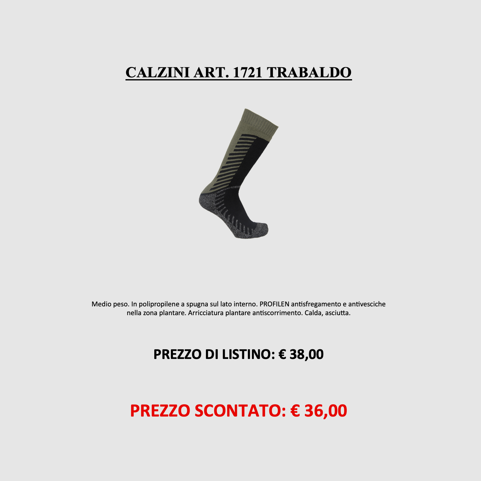 TRABALDO – Chaussette de crosse Art. 1721, image 2 sur 2