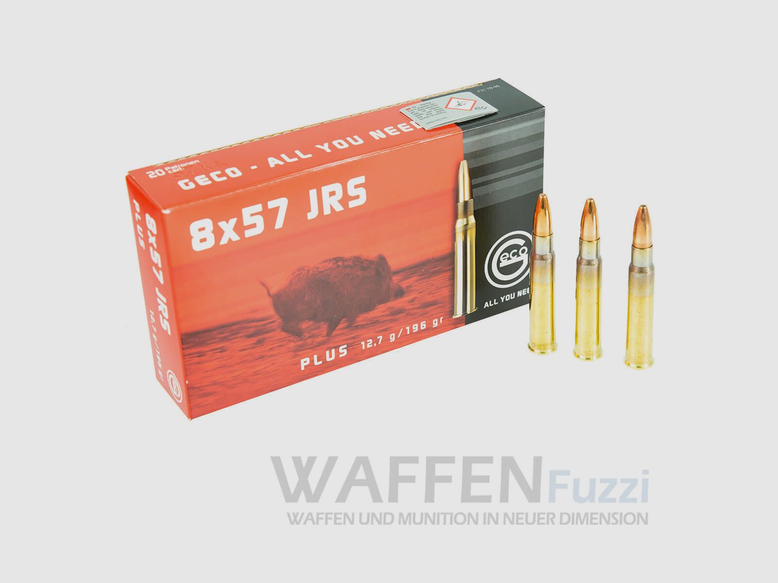 Geco Plus Calibre 8x57JRS Munitions de chasse 196gr Haute profondeur d'effet