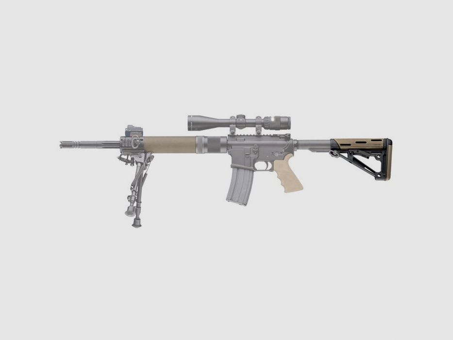 HOGUE AR-15 Overmolded Schouderstuk Inklapbaar MIL-SPEC FDE Rubber, afbeelding 3 van 3