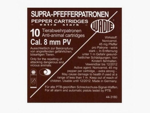 WADIE 8MM SUPRA-PFEFFERPATRONEN- 10 SCHUSS