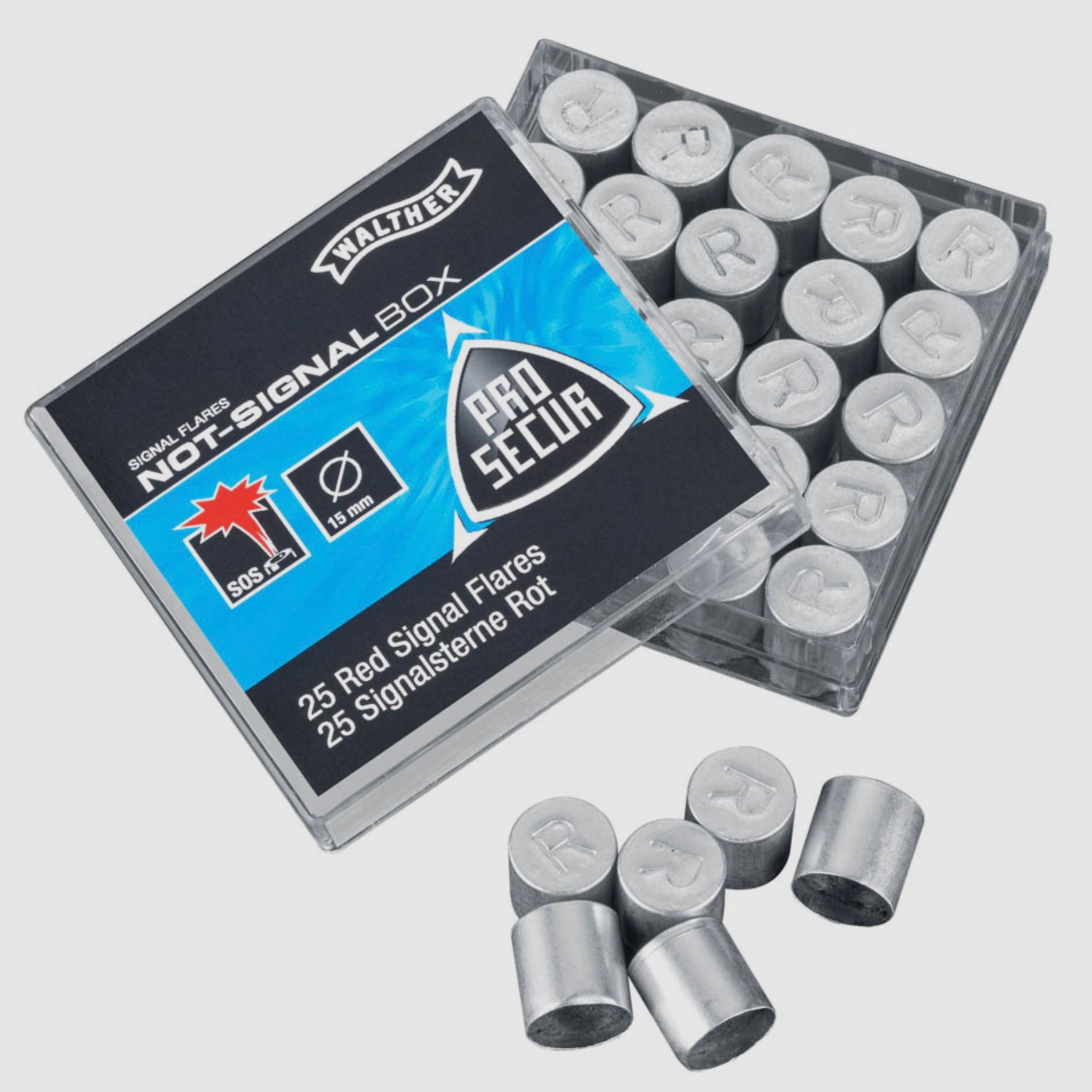 Walther 4.1489 Not Signal Patronen Signalsterne 25 Stück Pyro