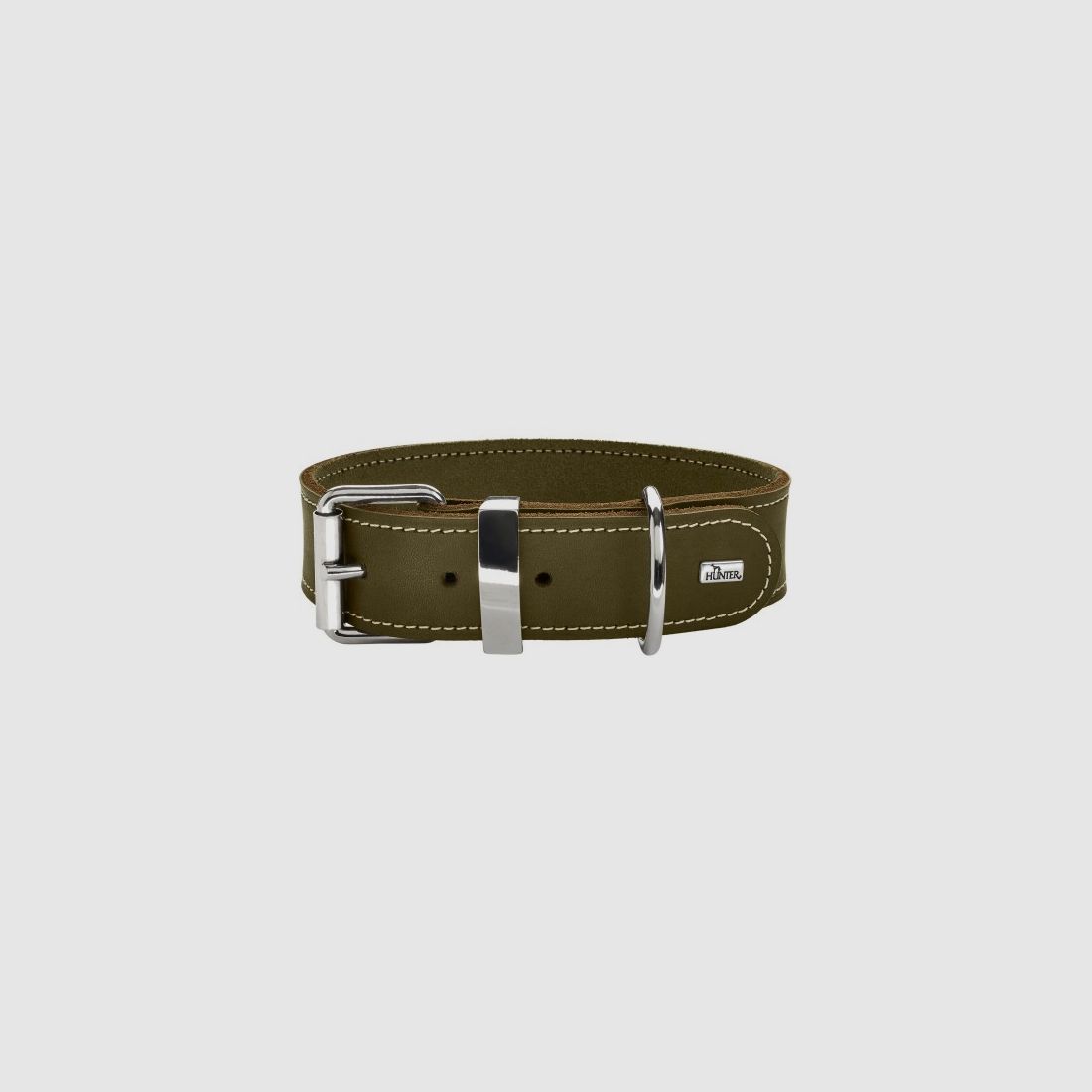 Hunter collar Aalborg Special leather/olive green – Size: S/M