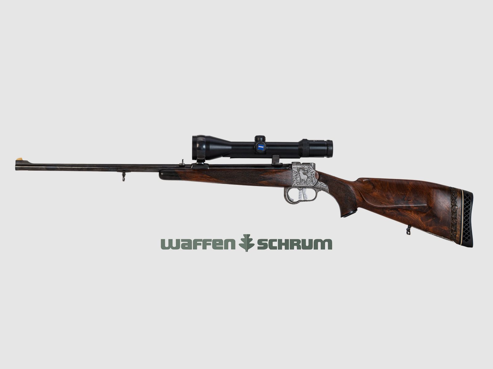 Ferlach Heeren 7x65R, ZF Zeiss Diavari VM 2.5-10x50 Abs.40, Suhler hook mount LL: 62 cm