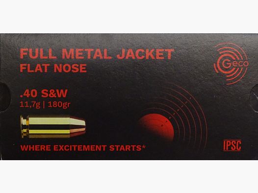 Geco .40S&W FMJ-Flat 180gr - 50 colpi
