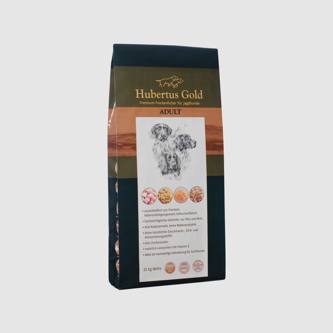 Alimentation sèche pour chiens adultes Hubertus Gold