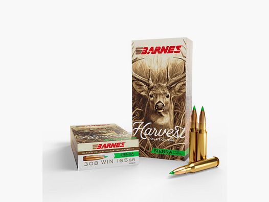 Barnes Harvest Collection .308 Win. 10,7 g / 165 gr Sierra Tipped GameKing Jagdmunition – 20 Stück #32404