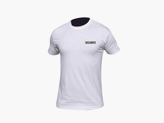 Wit T-shirt met korte mouwen bedrukt Veiligheid