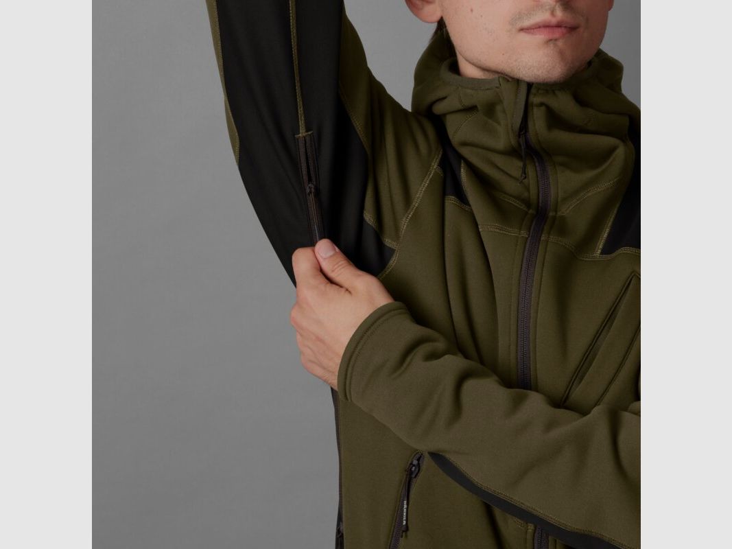 Härkila Deer Stalker Fleece Hoodie Willow green / Shadow Brown