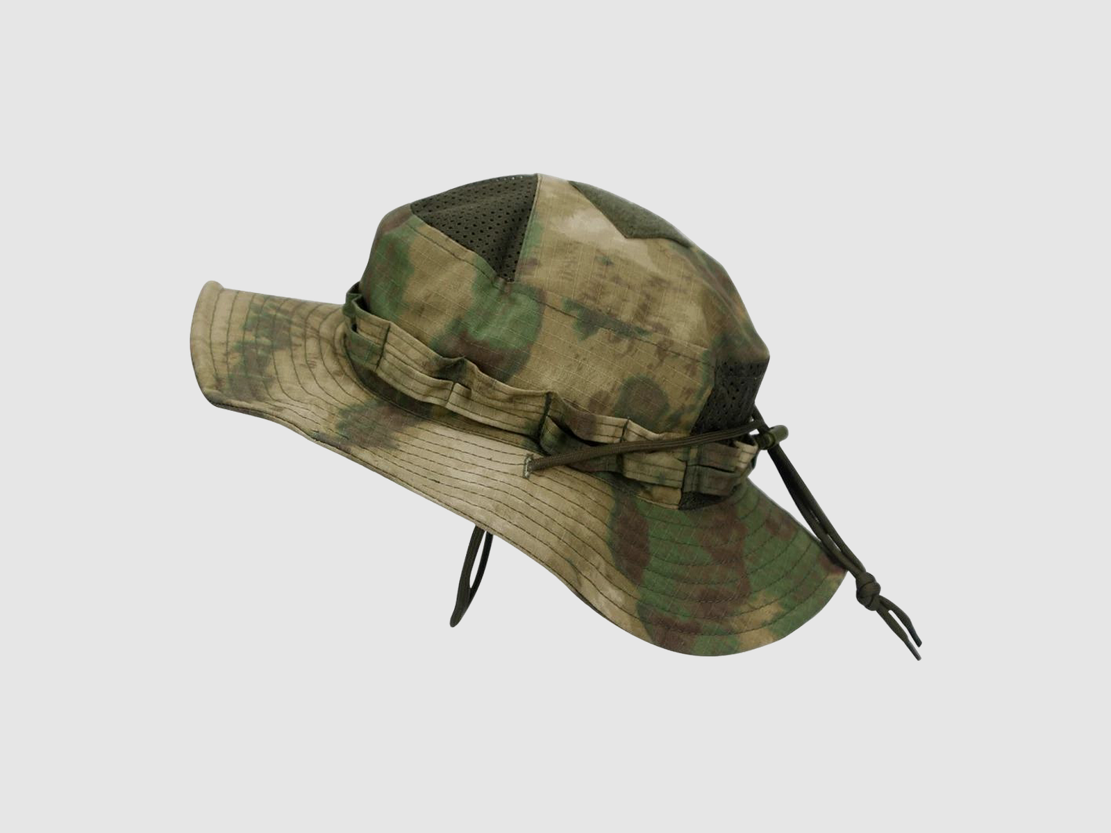 Cappello Boonie Tattico per Uomini e Donne, Cappello da Bush in Tessuto Ripstop con bordo di circa 7 cm (Cammuffamento Paludoso)