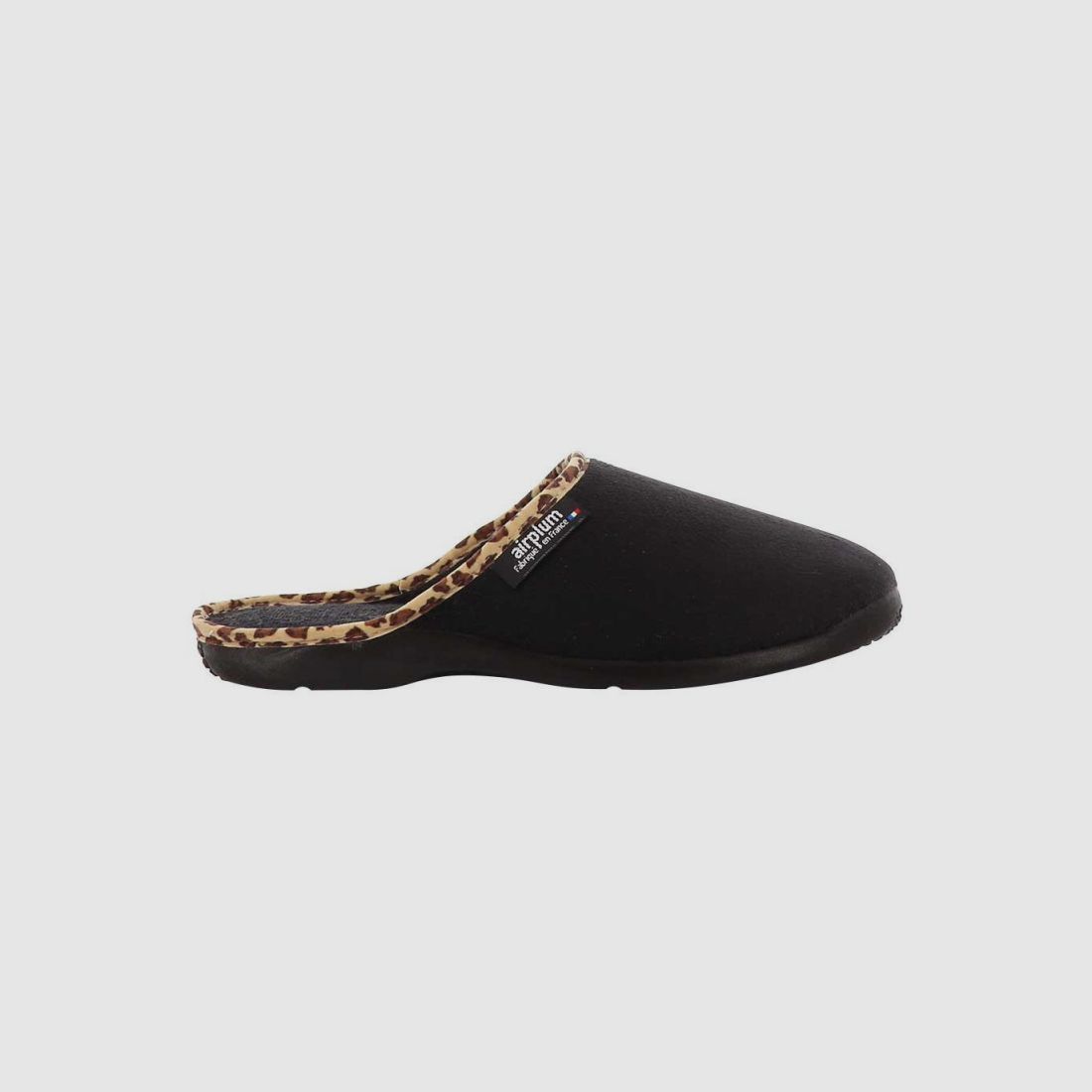 Tara Black Mules Peach Effect Leopard Edge - Outdoor Comfort, image 2 of 6