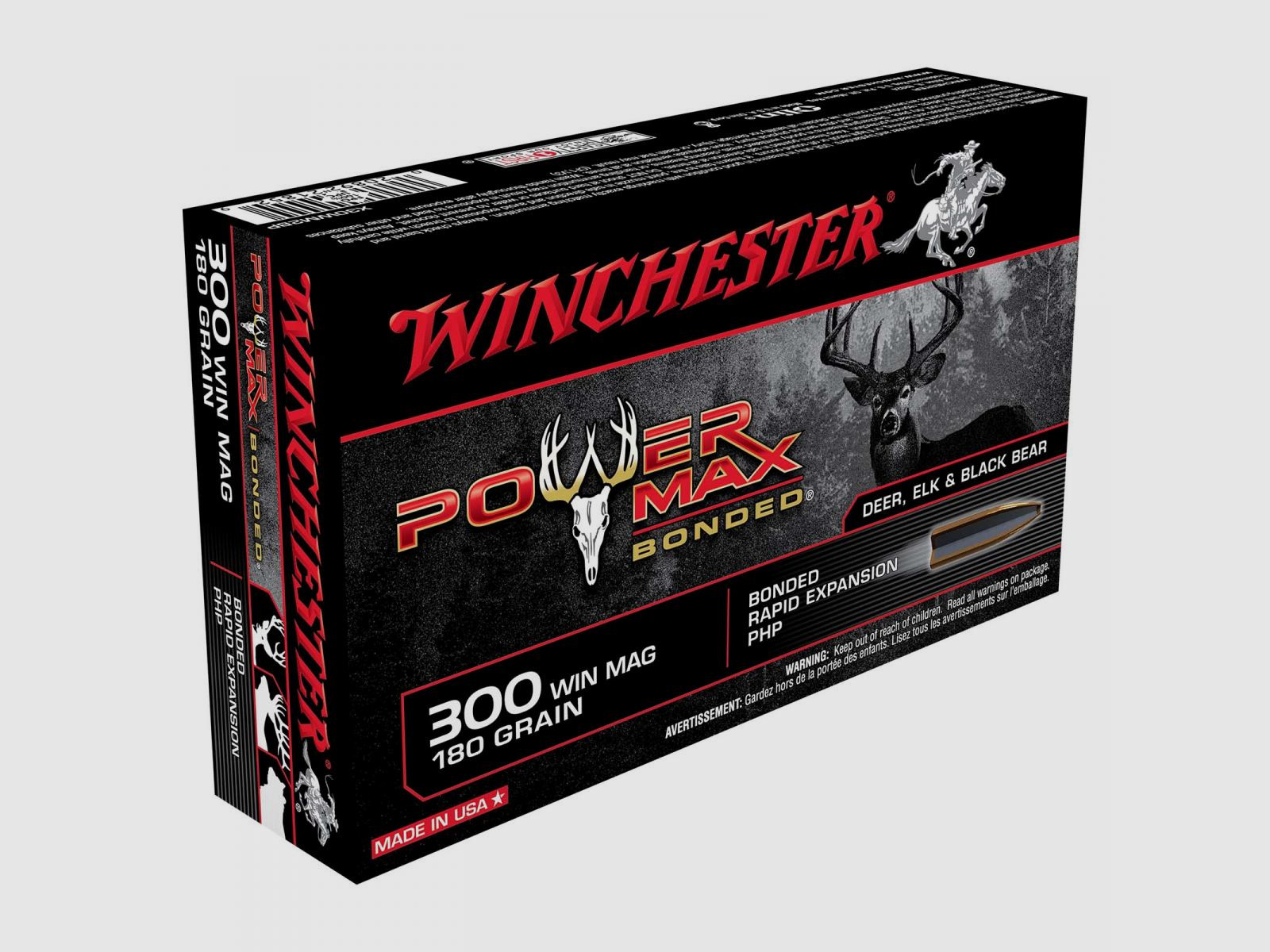 Winchester Power Max Bonded .300 Win. Mag. 180GR Bonded Rapid Expansion PHP 20 cartuchos