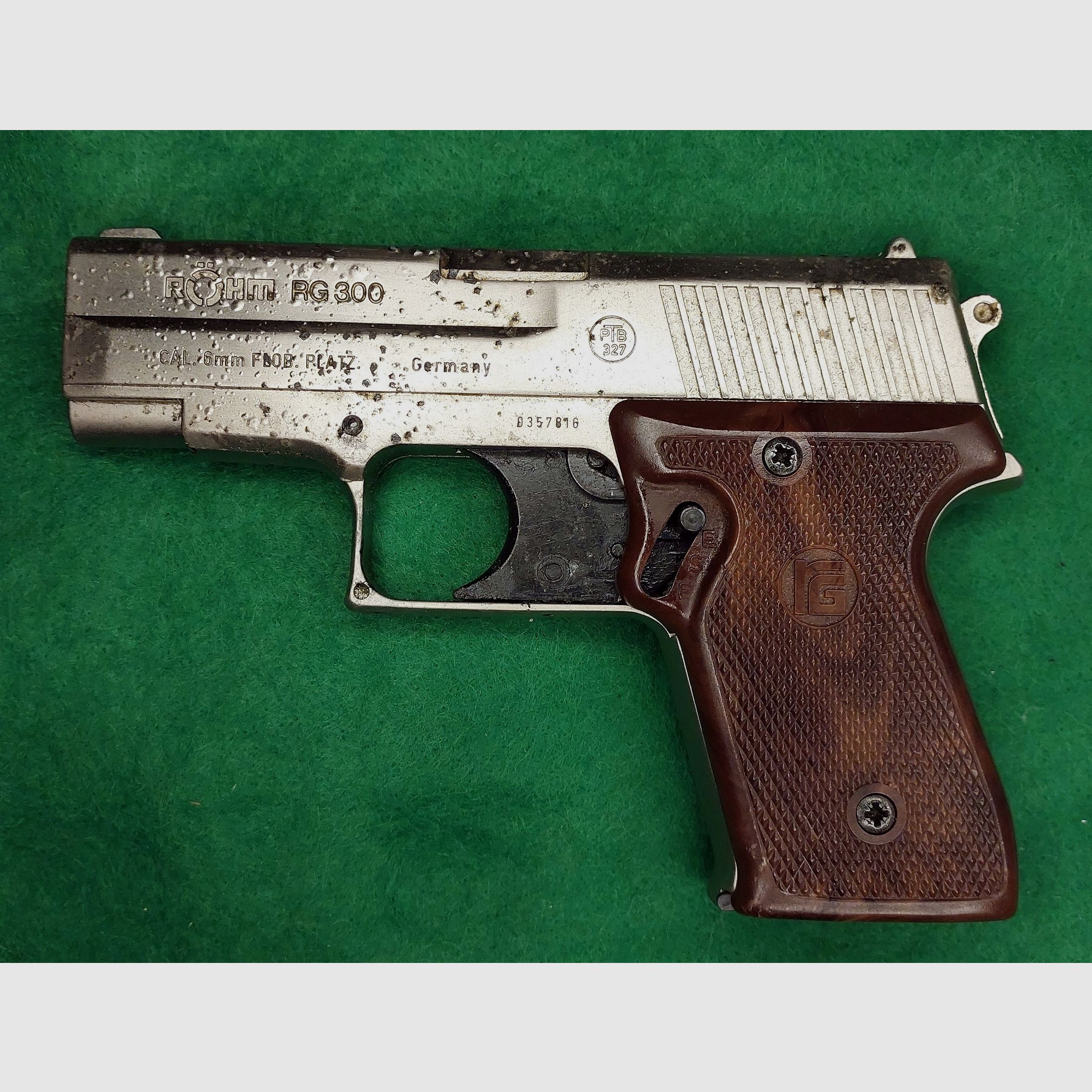 Röhm RG 300 Schreckschuss Pistole (RG300) Kal. 6mm Flobert VERNICKELT (PTB 327)