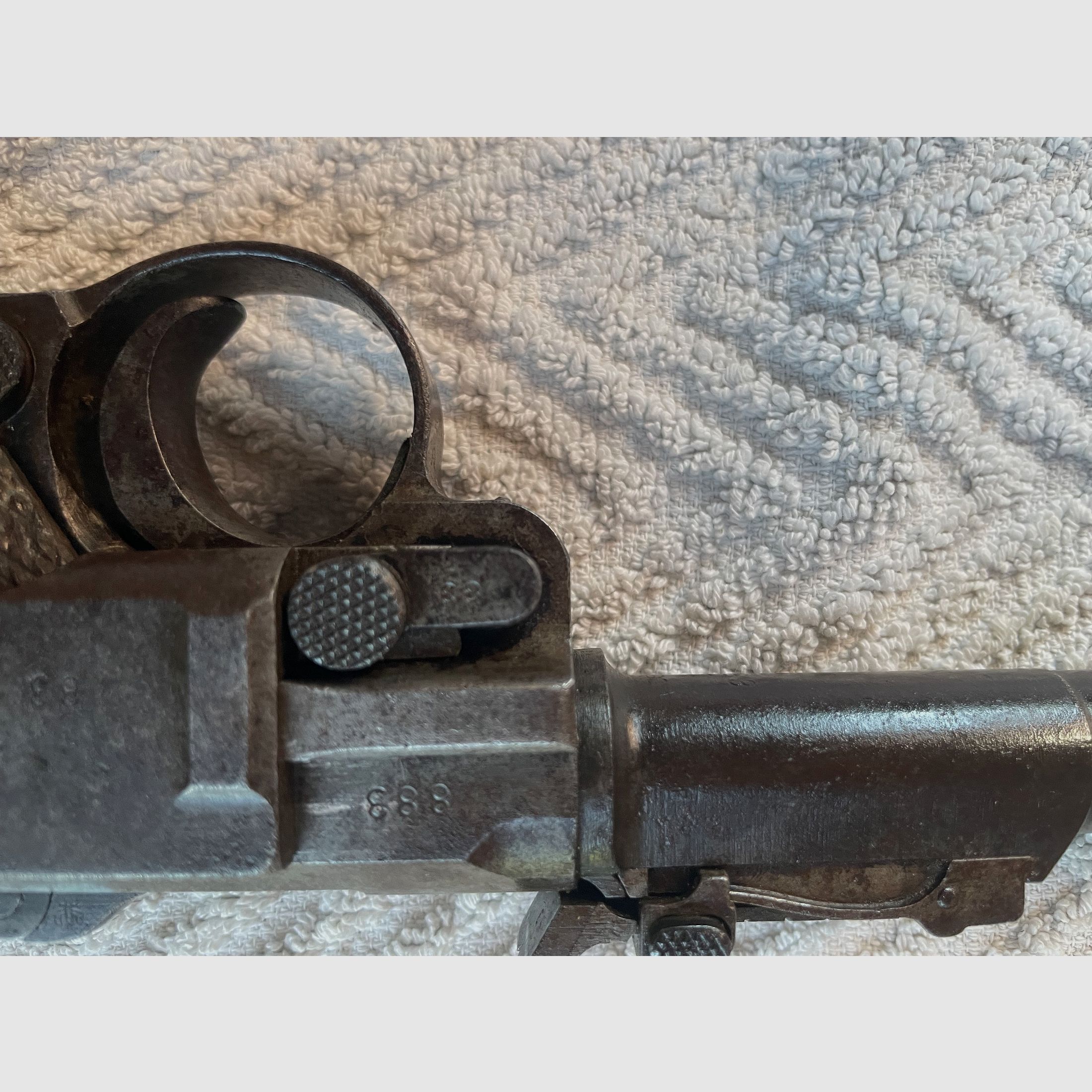 Mauser08, DWM, 9mm Para, Artillerieversion, Nummerngleich