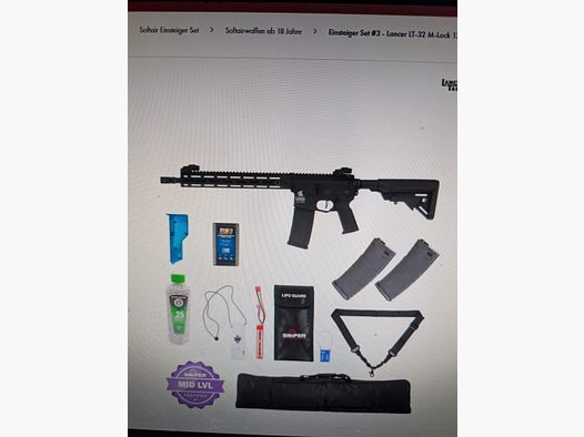 Einsteiger Set #3 - Lancer LT-32 M-Lock 13" Gen 3 w/ Nebula ETU (S)AEG, Black