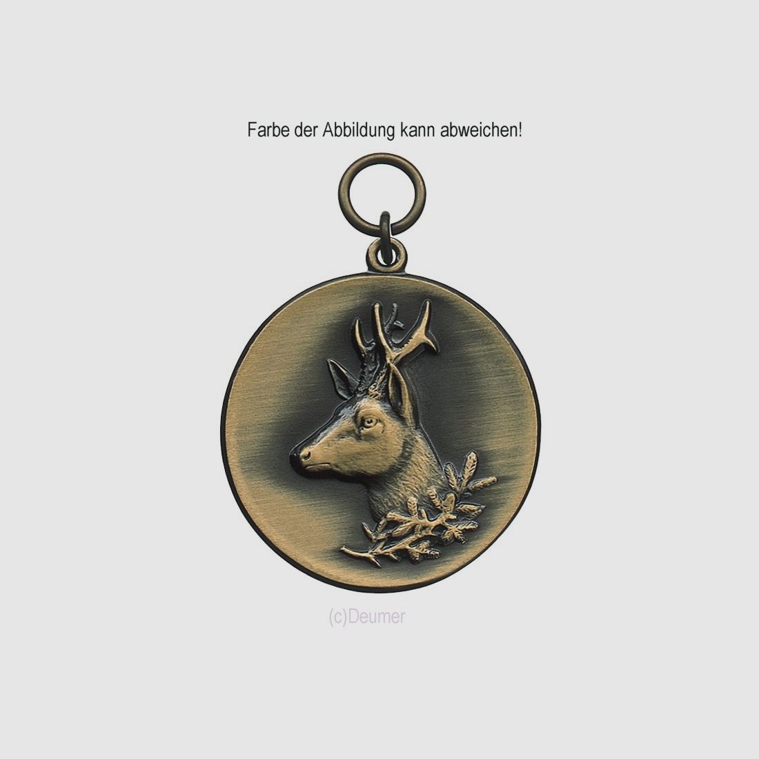 Médaille au chevreuil, bronze Deumer d’origine, 39 mm