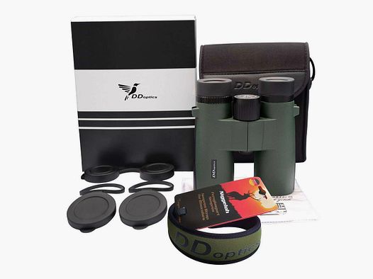 DDoptics 440120032 Fernglas Kolibri 10x42 Gen3 grün mit Tasche und Trageriemen