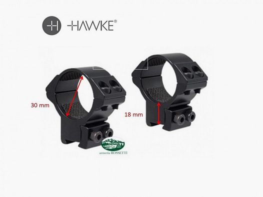 HAWKE Schienenringe 11 - 30 mm Hoch - 22108