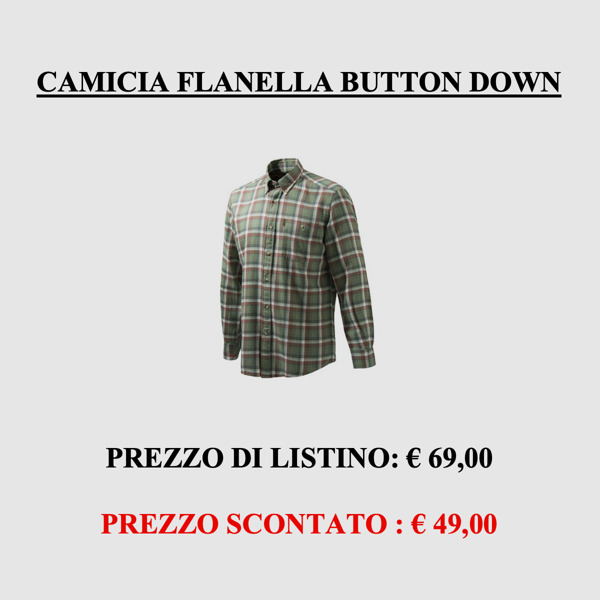Beretta – Koszula Flanelowa w Kratę z Guzikami, zdjęcie 1 z 3