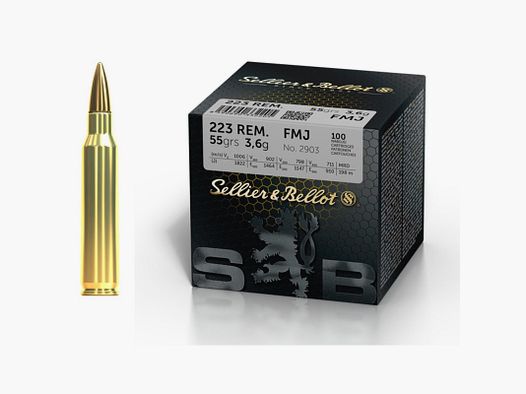 S&B .223 Rem Training FMJ 3.6 g 55 gr