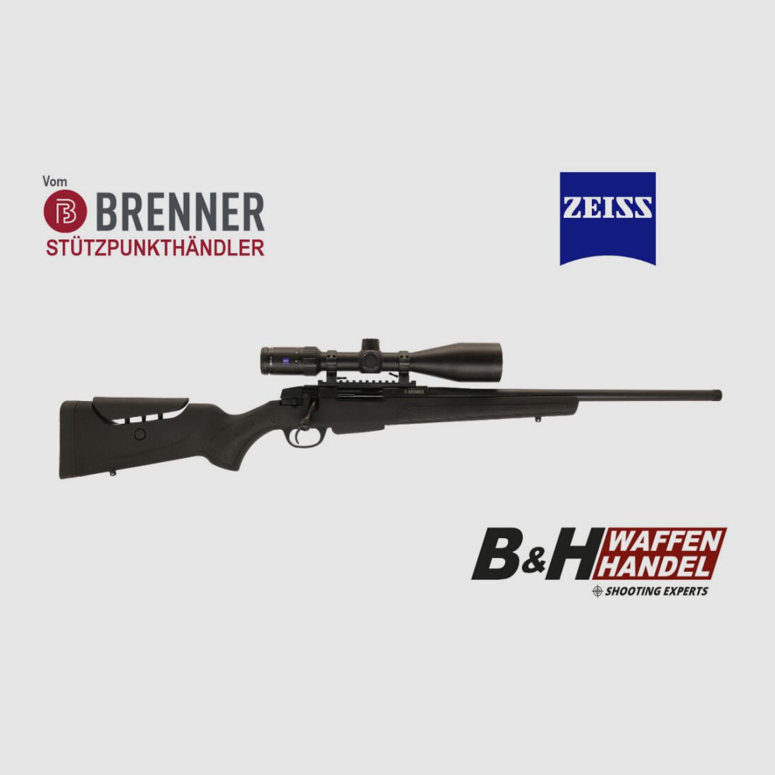 Brenner compleetpakket: Brenner BR20 polymeer met Zeiss V4 3-12x56